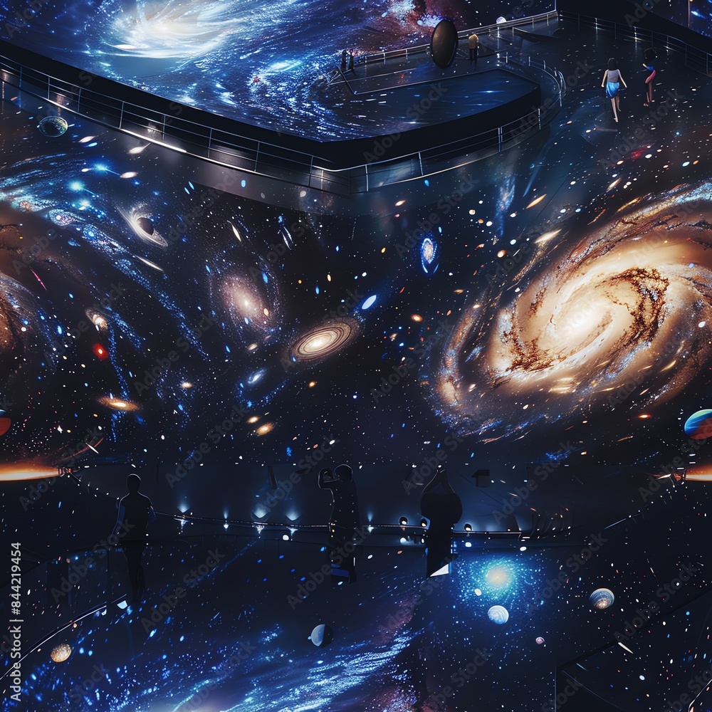 Immersive planetarium show depicting the cosmic universe, with 3D ...