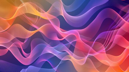 Wall Mural - Waves of geometric shapes blending seamlessly through gradient transitions