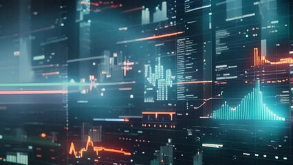 Wall Mural - a seamless integration of technology and finance with a holographic ai simplifying complex financial