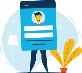 Profile interface frame illustration