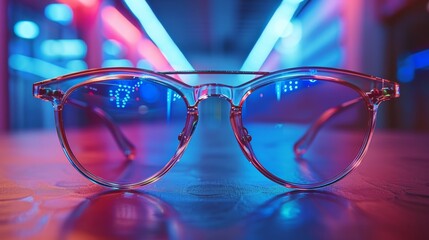 Fashion Glasses on Modern Background 