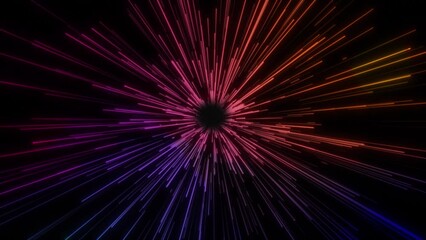 Wall Mural - digital tunnel of cyberspace with particles and lighting, technology motion in a cyber space. stream