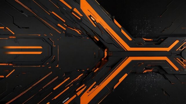 Black and orange abstract gaming background Generative Ai.