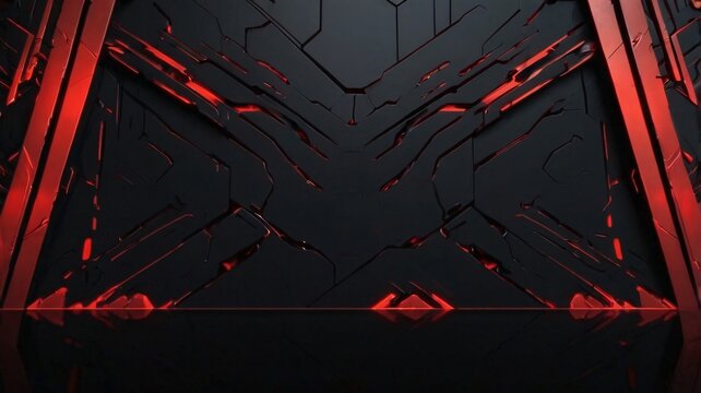 Black and orange abstract gaming background Generative Ai.