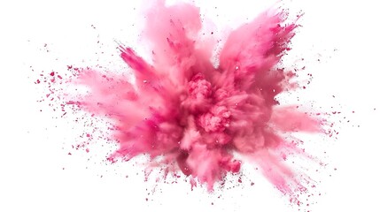Pink Explosion, Isolated on White Background : Suitable for Be Used as a Background in Any Project (Print, Graphic Design and Web Design)
