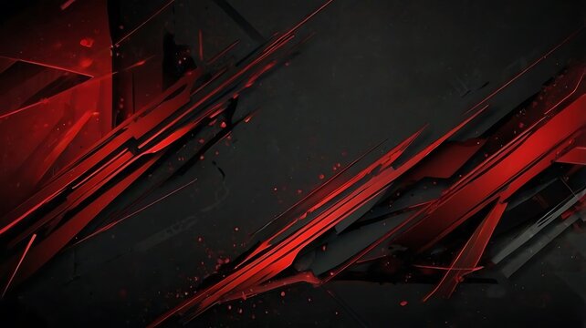 Black and red abstract gaming background Generative Ai.