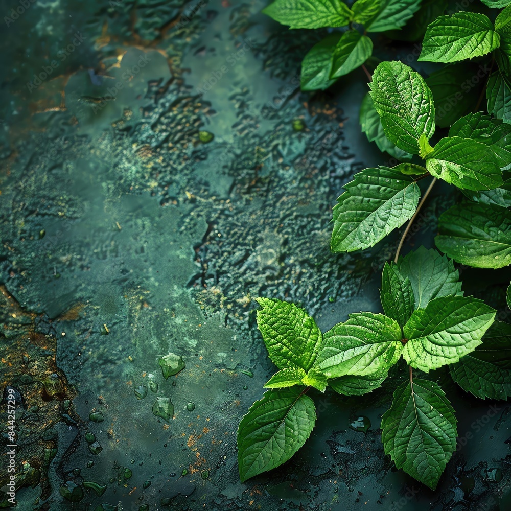 - Make an eco-friendly background using green leaves and natural ...