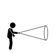© adi yuhanggana - illustration of a man holding a flash light