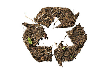 Recycle Symbol Made of Dirt and Grass