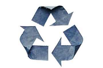 Blue Recycled Paper Recycling Symbol