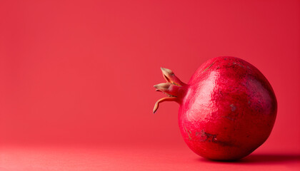 Wall Mural - pomegranate on a red background. copy space