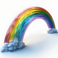 Wall Mural - A natural rainbow isolated on white background