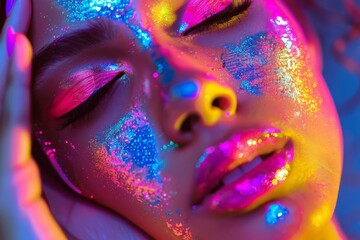Leinwandbilder - The image captures a soft, blurred abstract background with gradient shades of purple and orange throughout