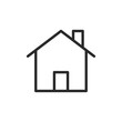 © Tatiana - House, linear style icon. Private house with chimney. Editable stroke width