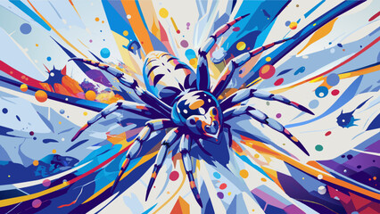 Wall Mural - Vibrant Abstract Explosion of Colors with Dynamic Splashes