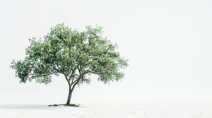 A stunning tree depicted with remarkable realism set against a clean white backdrop