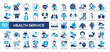 © kliwir art - Health Service icon collection Glyph Color Style. primary care, emergency care, pediatrics, obstetrics,  and cardiology