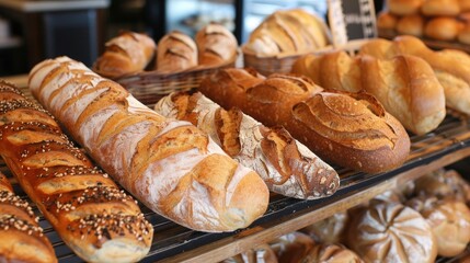Wall Mural - Traditional bakery offers a daily variety of artisan breads