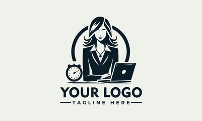 Wall Mural - Office Woman Business Vector Logo A Timeless Design for Corporate, Finance, and Leadership Brands Empowering Women, Empowering Businesses