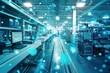 © JK_kyoto - An Industrial Internet of Things IIoT network connecting devices and sensors across a modern factory floor
