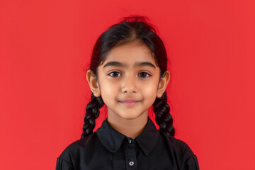 young happy indian school girl posing