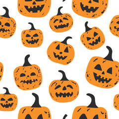 Wall Mural - halloween pumpkin seamless pattern