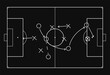 © Volodymyr - Football pitch. Soccer field line style. Black outline court and stadium scheme on white background. Football match, league scheme. Vector