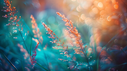 Abstract background with flowers and bokeh