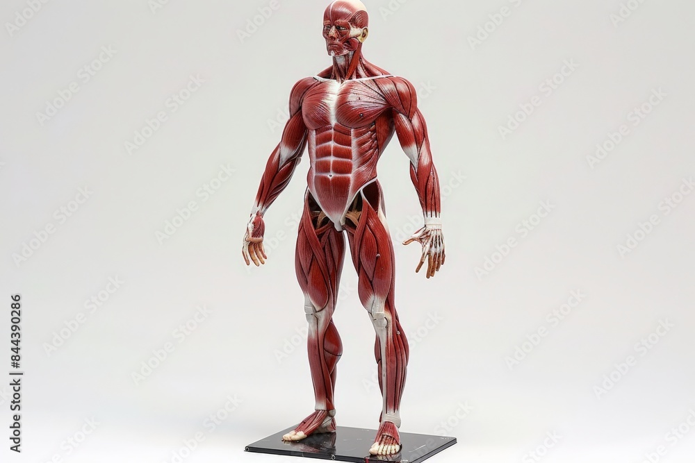 Muscle Example Model A detailed plastic model of the muscular system, showcasing major ...