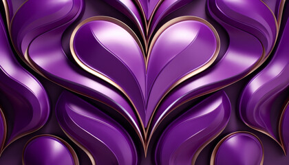A purple heart with gold trim is the main focus of the image