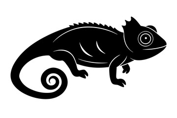 Wall Mural - chameleon silhouette silhouette vector illustration