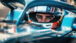 © Thanos - Close Up of Male F1 Racer with racing Helmet