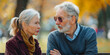 © Iryna - Senior couple outdoors, embodying love and romance in their beautiful portrait amidst nature's embrace