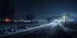 © AkimD - Night ice frosen winter snow road highway wat pass dangerous scenery background view