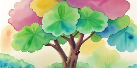 watercolor painting of a tree