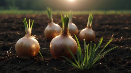 onion in the ground