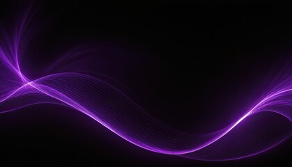 Wall Mural - beautiful modern purple background with shining wavy lines on dark background