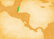 © Tindo - Ocher map of Central America - Belize