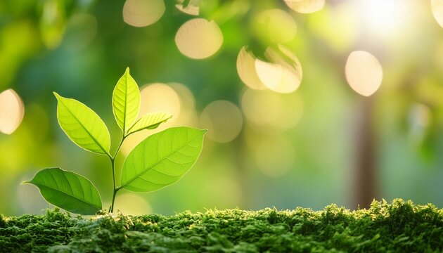 Close up of nature view green leaf on blurred greenery background under sunlight with bokeh and copy space using as background natural plants landscape, ecology wallpaper or cover