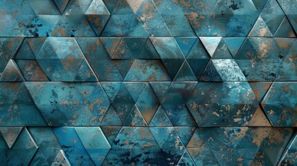 Wall Mural - Weathered Blue Geometric Pattern Background