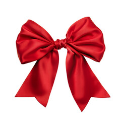 red ribbon isolated on transparent background. generative ai