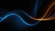 © soyibakter - Photo beautiful modern blue background with shining wavy lines on dark background