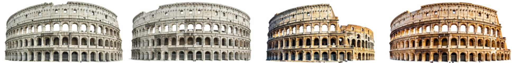 Collection of Colosseum Illustrations in Rome, Italy Highlighting Ancient Roman Architecture