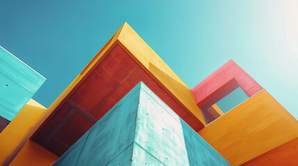 Wall Mural - eye catching view of newly modern european built block of flats