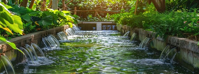 Wall Mural - water drains drainage. Selective focus