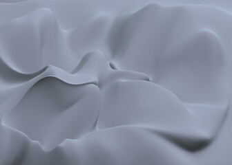 Poster - grey abstract 3d background silk, satin, fabric, textile, smooth