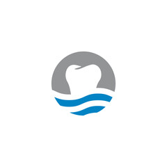 Wall Mural - Dentist River Logo Design Vector 