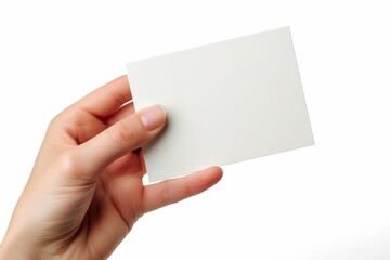 Blank White Card Mockup on Hand created with Generative AI