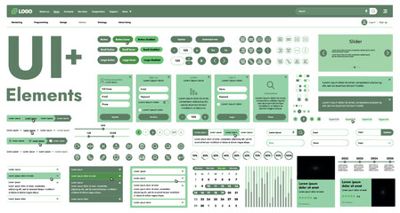 These graphic components provide a comprehensive approach to the development of interfaces that meet modern requirements for functionality and aesthetics in Internet resources.