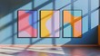 © Rudsaphon - Vibrant Abstract Minimal Art Frames Mockup on Wall for Creative Home or Office Decor